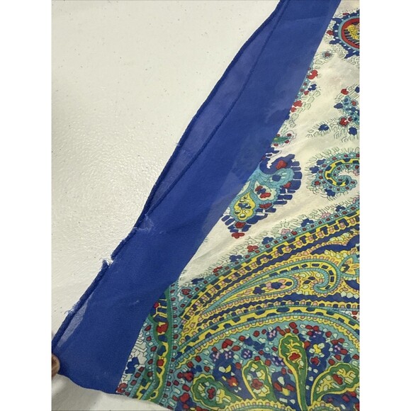 Talbots Blouse Womens 2X Silk‎ Multi Paisley Abstract Kimono Top Festival - Picture 11 of 11